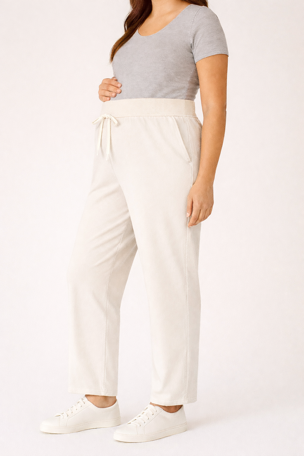 Aurora Maternity white essentials dress pants