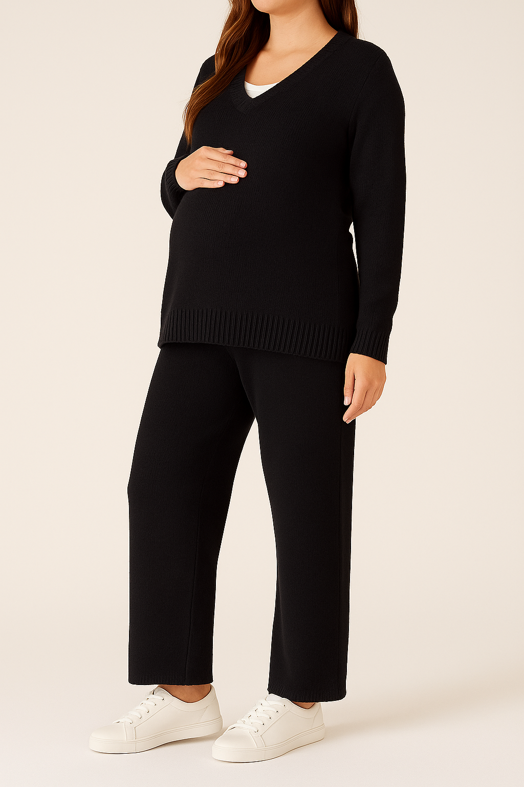 Aurora Maternity black knit set (Sweater+Pants)